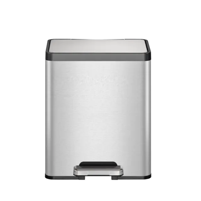 【EKO】艾可靜音雙桶分類垃圾桶20+20L