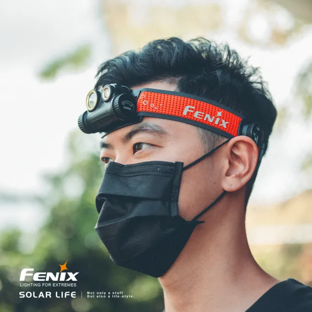 【Fenix】HM65R-T超輕鎂合金越野跑頭燈 附原廠18650電池1顆(越野夜跑頭燈 防水跑步頭燈 可充電鋰電池頭燈)