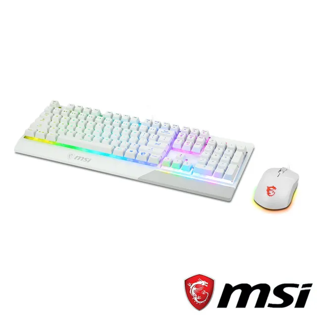 【MSI 微星】VIGOR GK30 COMBO WHITE 電競鍵盤滑鼠組(GK30+GM11)