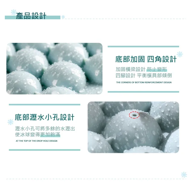【餐廚用品】圓球造型製冰盒-2入組(冰塊盒 冰球 冰磚 冰模具 酒吧 威士忌 儲冰盒 冰格 副食品盒 巧克力)