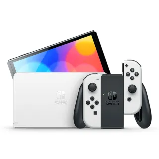 【Nintendo 任天堂】Switch OLED款式 白色主機 電量加長型(台灣公司貨)