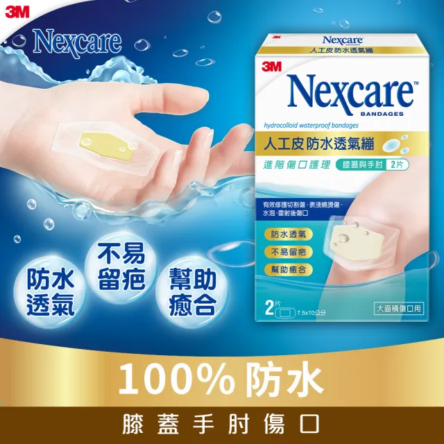 【3M】Nexcare 人工皮防水透氣繃(2片/包)