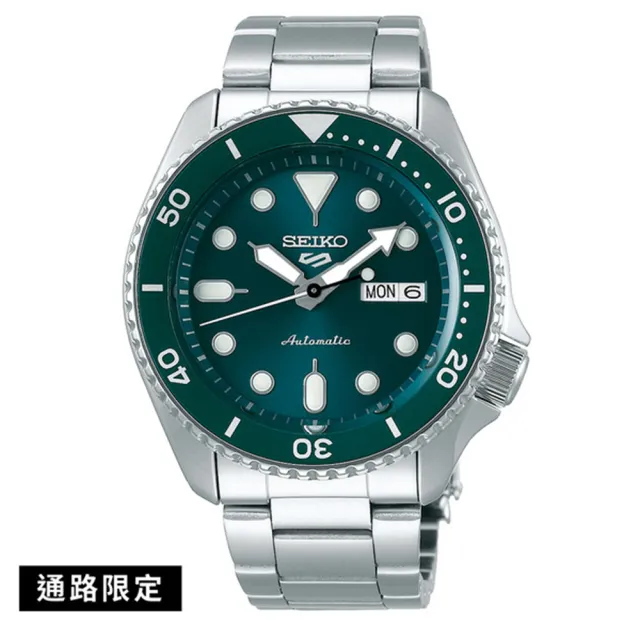 【SEIKO 精工】5 Sports系列水鬼機械錶鋼帶錶42.5mm授權碼SK014/(藍/黑/綠/湖水綠/藍紅)