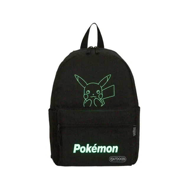 【OUTDOOR 官方旗艦館】雙11 Pokemon聯名款夜光皮卡丘後背包-中-黑色- 出國／旅遊好便利