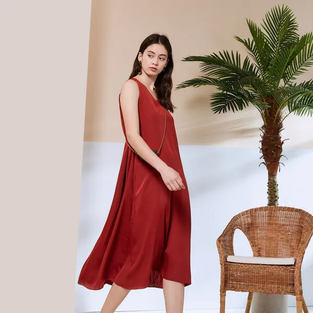 【ICHE 衣哲】Cop.Copine 法國原裝進口後綁帶長版造型禮服洋裝