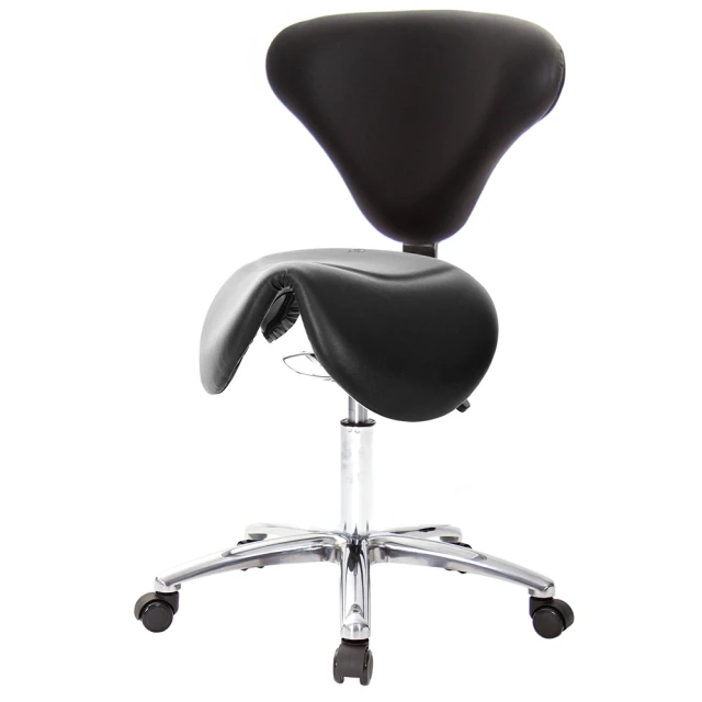 【GXG 吉加吉】立體泡棉 小馬鞍加椅背 工作椅 寬鋁腳+防刮輪(TW-81T8 LU1X)