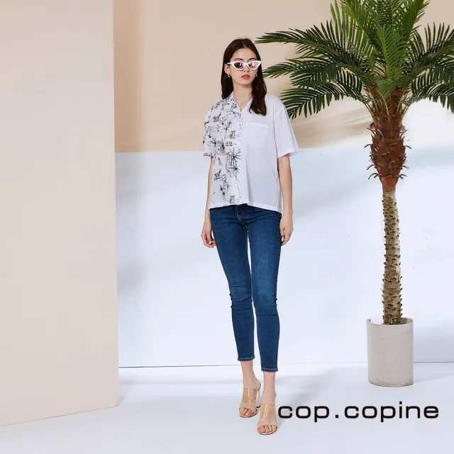 【ICHE 衣哲】Cop.Copine 法國原裝進口插畫印花後開衩設計造型襯衫