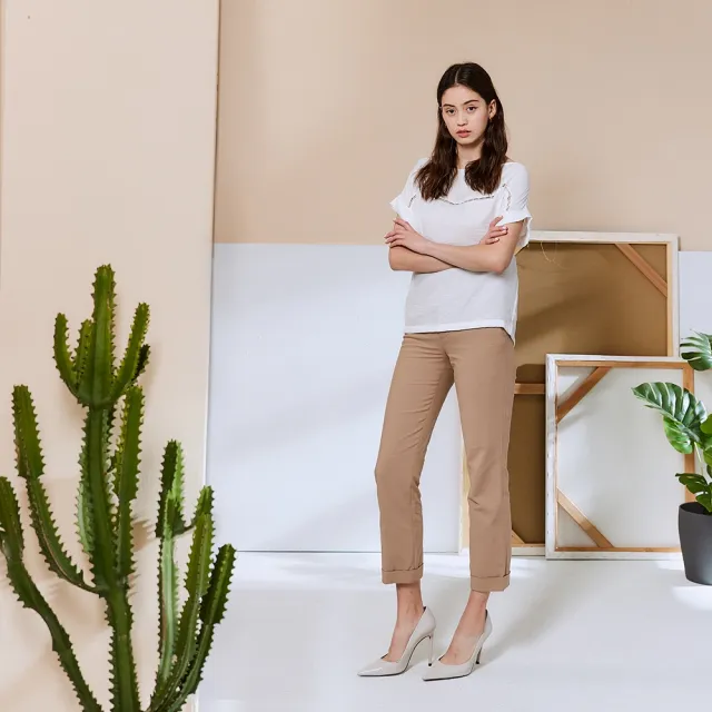 【ICHE 衣哲】Cop.Copine 法國原裝進口簍空落肩簡約百搭造型上衣