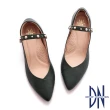 【DN】跟鞋_MIT柔軟羊皮2way可拆繫帶V口跟鞋(墨綠)
