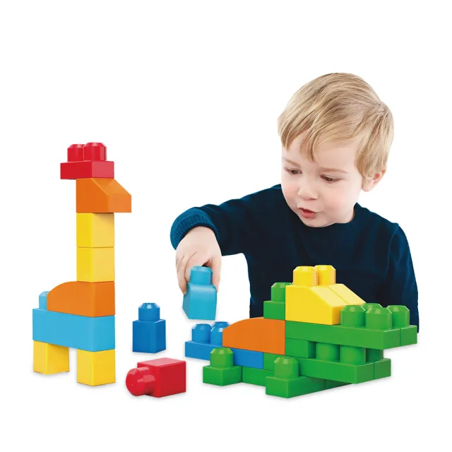 【Mega Bloks 美高積木】150顆豪華大積木套裝(兒童積木/大積木/學習積木/創意DIY拚搭/男孩玩具/女孩玩具)