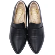 【Ann’S】時髦復古2.0-頂級綿羊皮韓系粗跟樂福休閒便鞋3.5cm(黑)