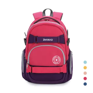 【JOCIYO】多隔層大容量 高年級學生書包 後背包雙肩包 紅紫(BA048)