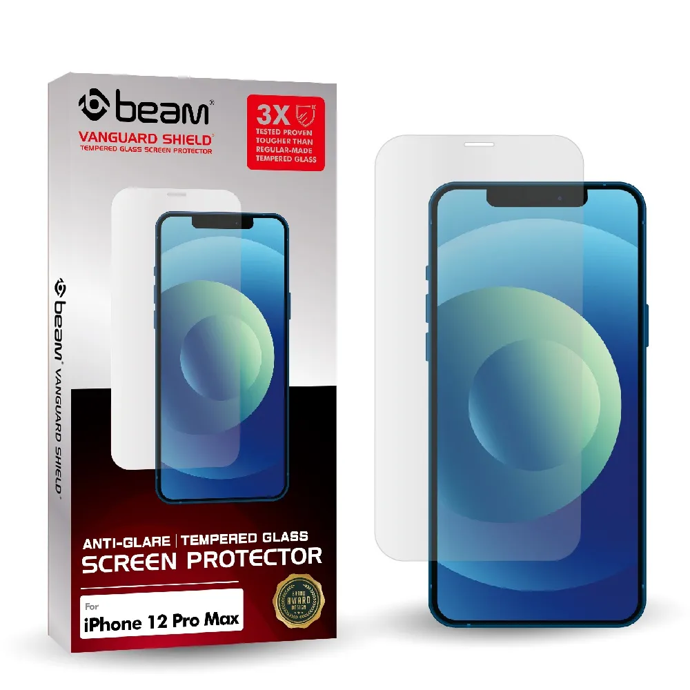 【BEAM】iPhone 12 Pro Max 6.7吋抗眩光耐衝擊鋼化玻璃保護貼(iPhone 12手機保護貼)