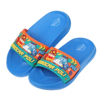 【布布童鞋】POLI救援小英雄波力羅伊藍色輕量兒童拖鞋(B1R116B)