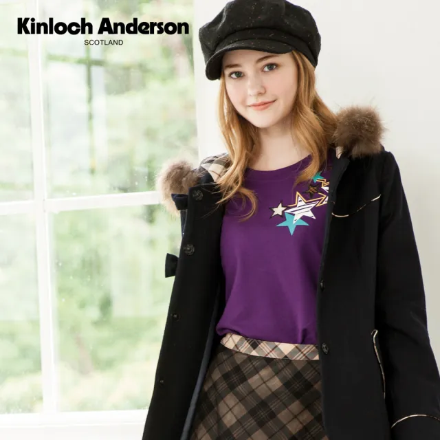 【Kinloch Anderson】個性星星印花長袖上衣  金安德森女裝(茄/黑)
