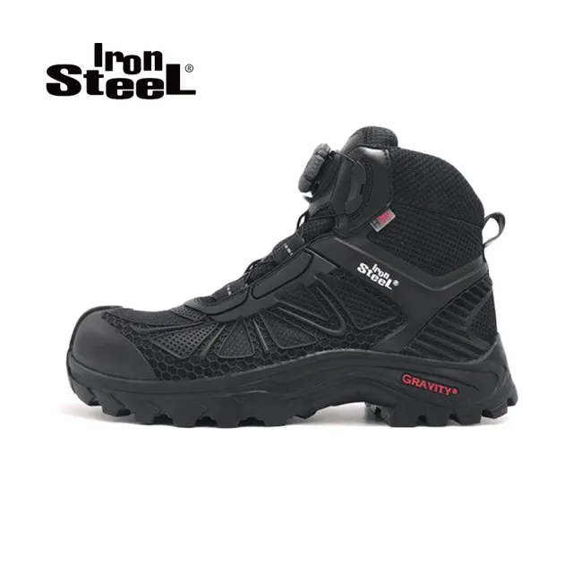 【IronSteel】T1458 頂級旗艦鞋款防水BOA快旋鈕絕緣安全鞋-黑
