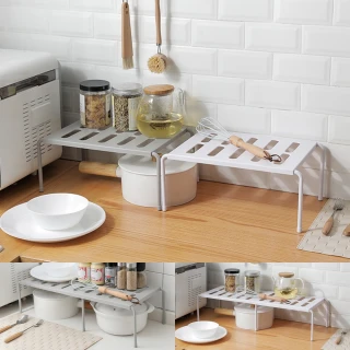 【KOTI 日安生活】廚房可伸縮分層置物架收納架水槽下櫃內(單層碗盤收納瀝水)