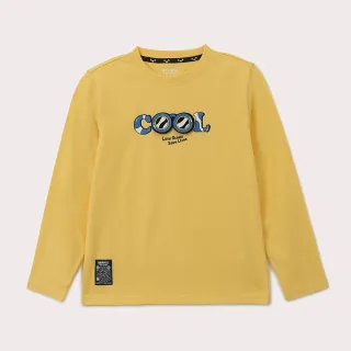 【Hang Ten】童裝-Big Blue有機棉海洋風格長袖T恤(黃色)