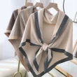 【Emi 艾迷】氣質率性 圍巾 簡約三角針織保暖彈性圍巾 披肩