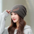 【89 zone】韓版優雅保暖 堆堆帽 針織帽 毛線帽 防風帽 頭巾帽(灰)