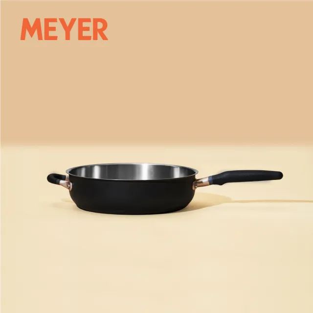 【MEYER 美亞】Accent微金亞光黑-不鏽鋼28cm /4.3L萬用深炒鍋(IH/電磁爐適用)