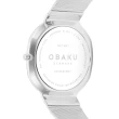【OBAKU】八角哲學紳士時尚腕錶-銀X黑(V253GXCBMC)