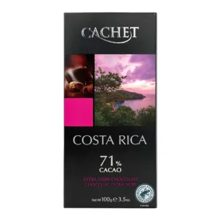 即期品【Cachet】凱薩71%哥斯大黎加可可豆醇黑巧克力(100G 效期2024/06/21)