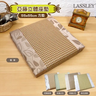 【LASSLEY】55cm亞藤立體座墊-多組數選項(厚墊 坐墊 椅墊 大方墊 四方墊 和室 沙發墊 客廳 台灣製造)