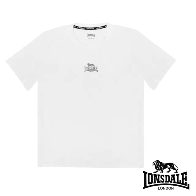 【LONSDALE 英國小獅】經典潮流LOGO短袖T恤(白色 LT250002)