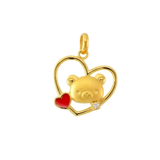 【2sweet 甜蜜約定】拉拉熊LOVE系列純金墜飾 金重約0.80錢(甜蜜約定 拉拉熊 金飾)