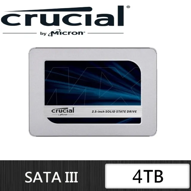 【Crucial 美光】MX500 4TB SATA ssd固態硬碟 (CT4000MX500SSD1) 讀 560M/寫510M