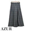 【AZUR】後鬆緊格紋寬版褲裙-2色