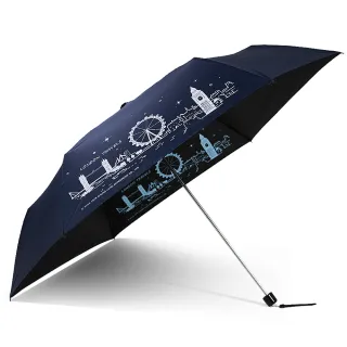 【雙龍牌】2入組 倫敦超細黑膠蛋捲傘三折傘降溫抗UV鉛筆傘(防曬晴雨傘兒童傘陽傘B1462A_2)