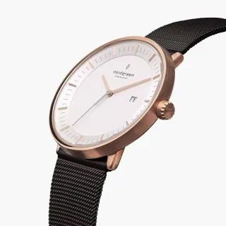 【Nordgreen】ND手錶 哲學家 Philosopher 40mm 金、銀殼x白面 米蘭錶帶(金、銀、黑 四款任選)
