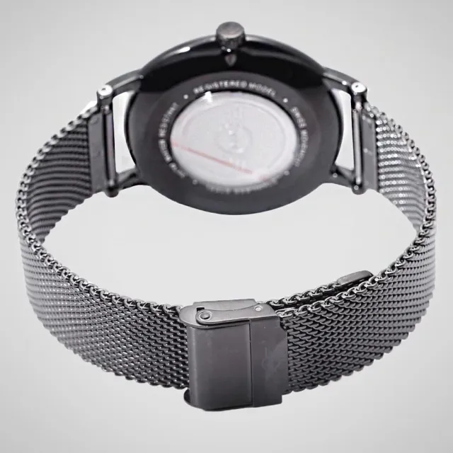 【MINI SWISS WATCHES】石英錶 38mm 灰底單眼錶面 銀灰色米蘭錶帶(銀灰色)