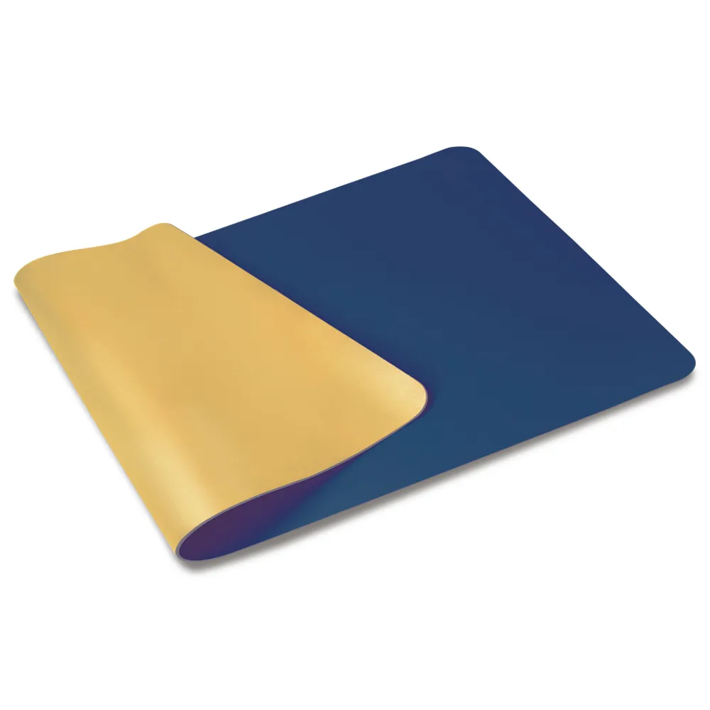 【ABEL 力大牌】雙色PU皮質桌墊45x90cm-蔚藍+橘黃(雙色PU皮質桌墊)