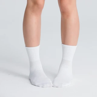 【WIWI】【現貨】MIT發熱抑菌按摩中筒襪 女生-純淨白 M-L(0.82遠紅外線 除臭抑菌 吸濕排汗 按摩襪 發熱襪)