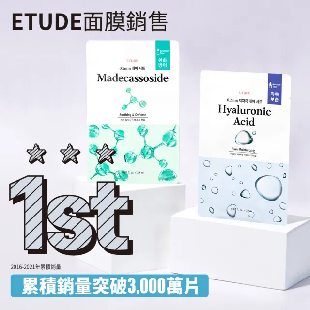 【ETUDE】天天敷0.2極肌蜜面膜(10入組)