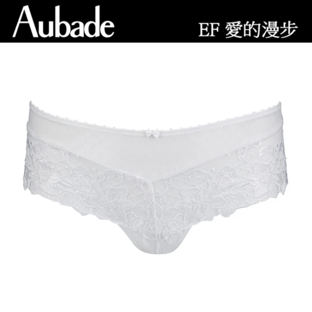 【Aubade】愛的漫步蕾絲平口褲-EF(白)