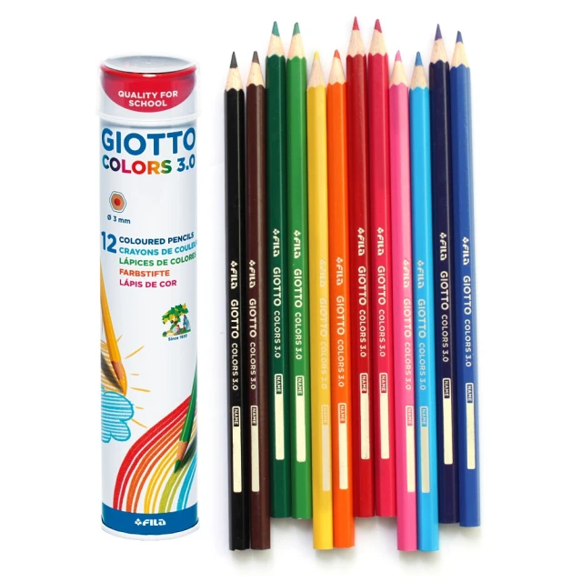 【義大利GIOTTO】3.0桶裝12色色鉛筆