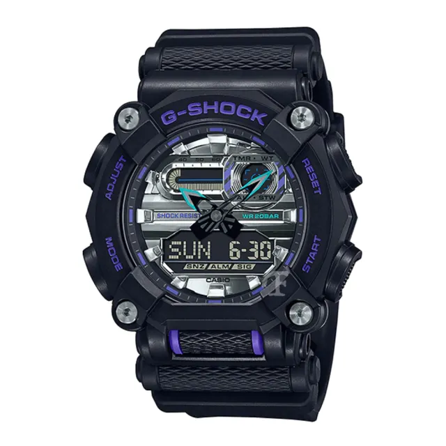 【CASIO 卡西歐】GA-900AS-1A(Ｇ-SHOCK金屬光澤工業設計雙顯錶)