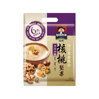 【QUAKER桂格】營養穀珍麥片核桃堅果-無糖(25gx10包/袋)