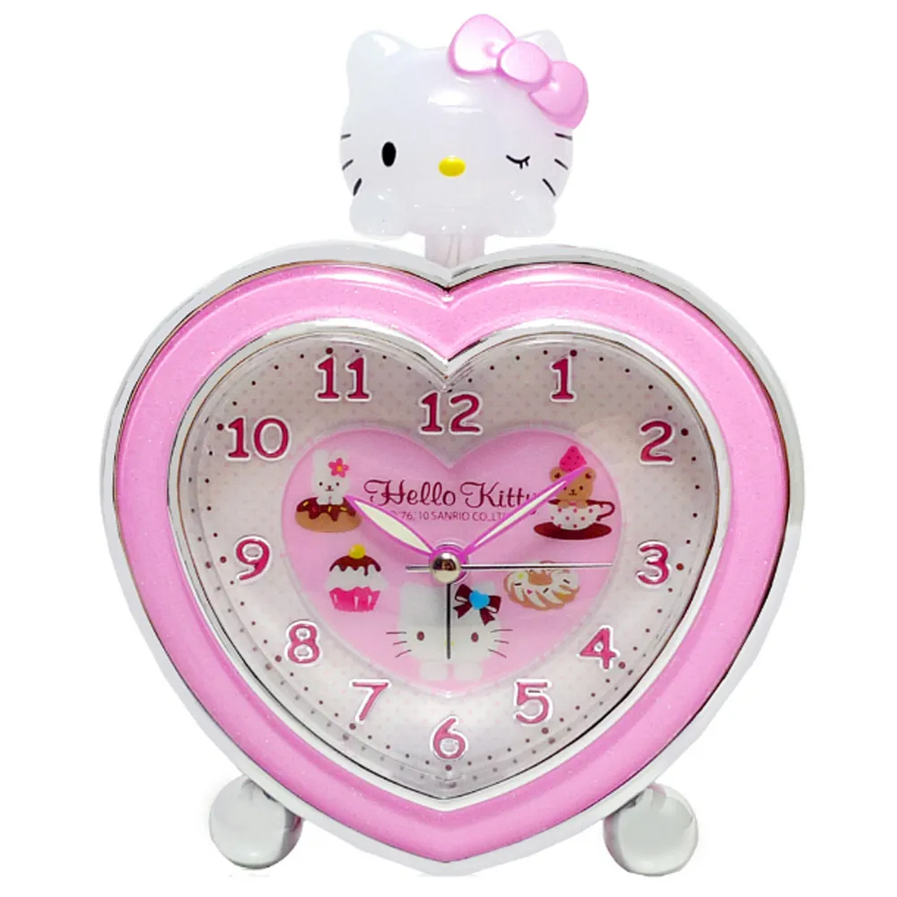 【Hello Kitty】甜美心型超靜音貪睡鬧鐘(JM-E540KT)
