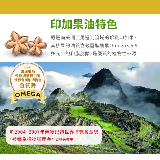 【好朋友】黃金印加果油 光漾植物膠囊30顆x6盒(含豐富Omega3 6 9 全素可食)
