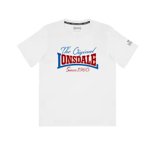 【LONSDALE 英國小獅】復刻LOGO短袖T恤(白色 LT250003)