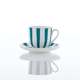 【TWG Tea】漾彩午茶杯組 Tea for Two Teacup & Saucer in Green(陶瓷/靛綠 160ml)