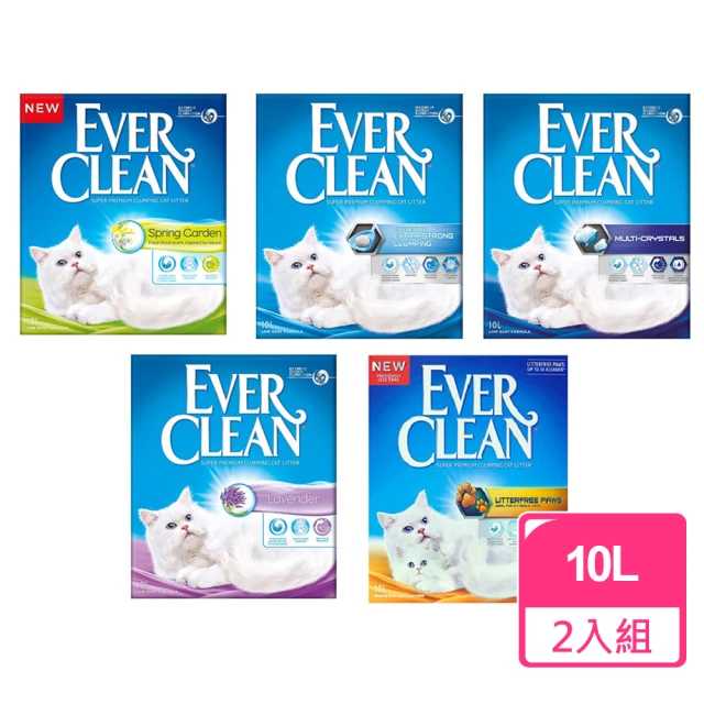 【EverClean 藍鑽】歐規結塊貓砂10L-2入組