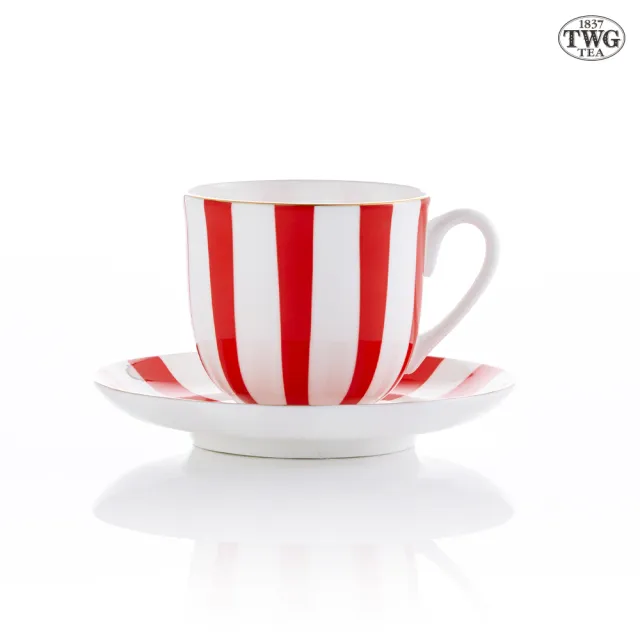 【TWG Tea】漾彩午茶杯組 Tea for Two Teacup & Saucer in Red(陶瓷/緋紅 160ml)
