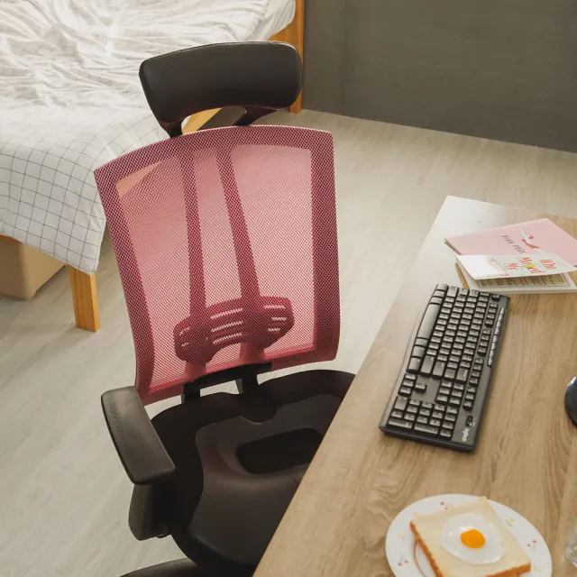【完美主義】3D立體坐墊網皮接合電腦椅/辦公椅/書桌椅(三色可選)