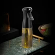 【新錸家居】氣壓式扇型霧化噴油瓶200ml-2入(環保PET瓶身 專利噴頭 均勻噴灑 節能省油)